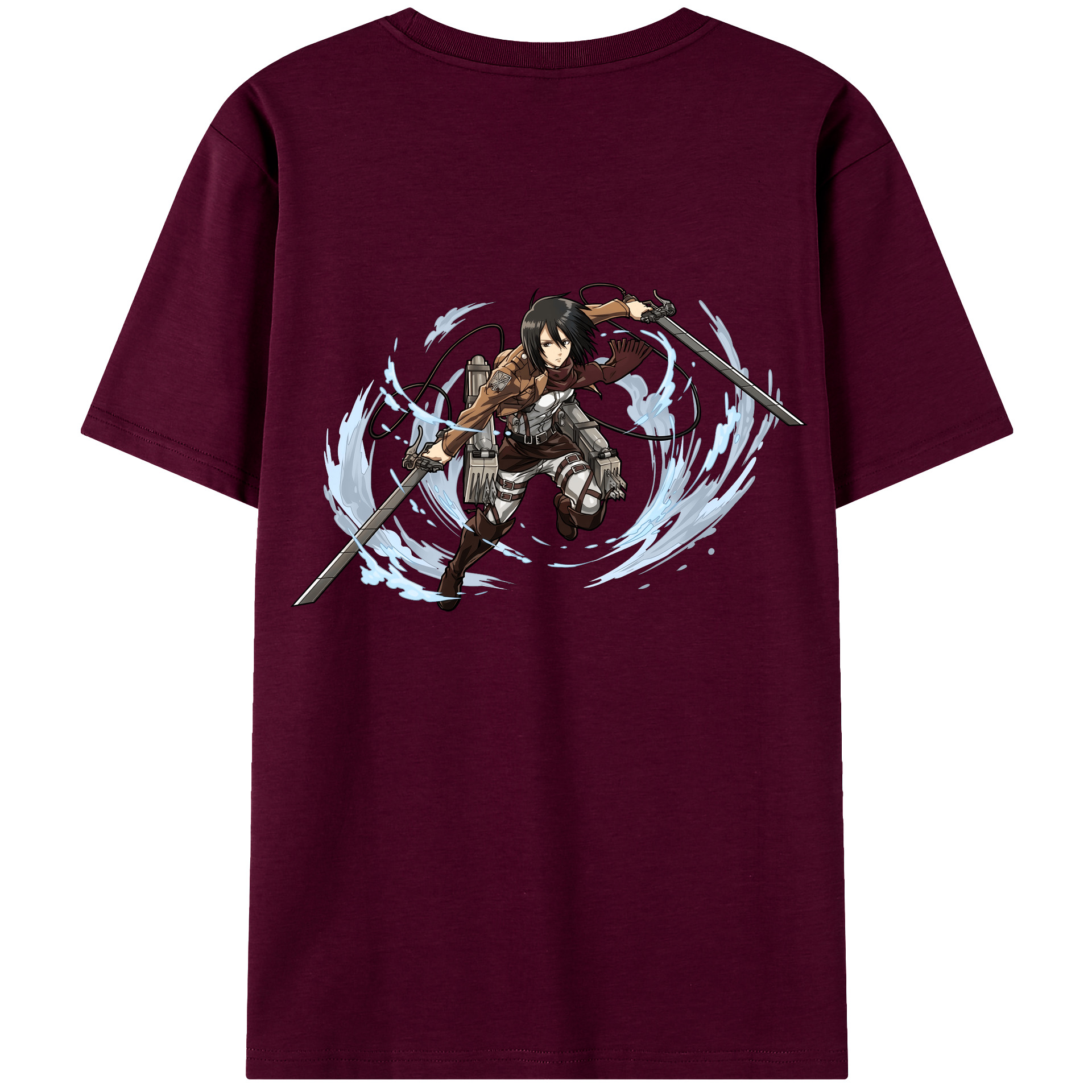 （画像用） 進撃の巨人 ミカサ·アッカーマン Attack on Titan Mikasa Ackerman レディース半袖Tシャツ(バックプリント)